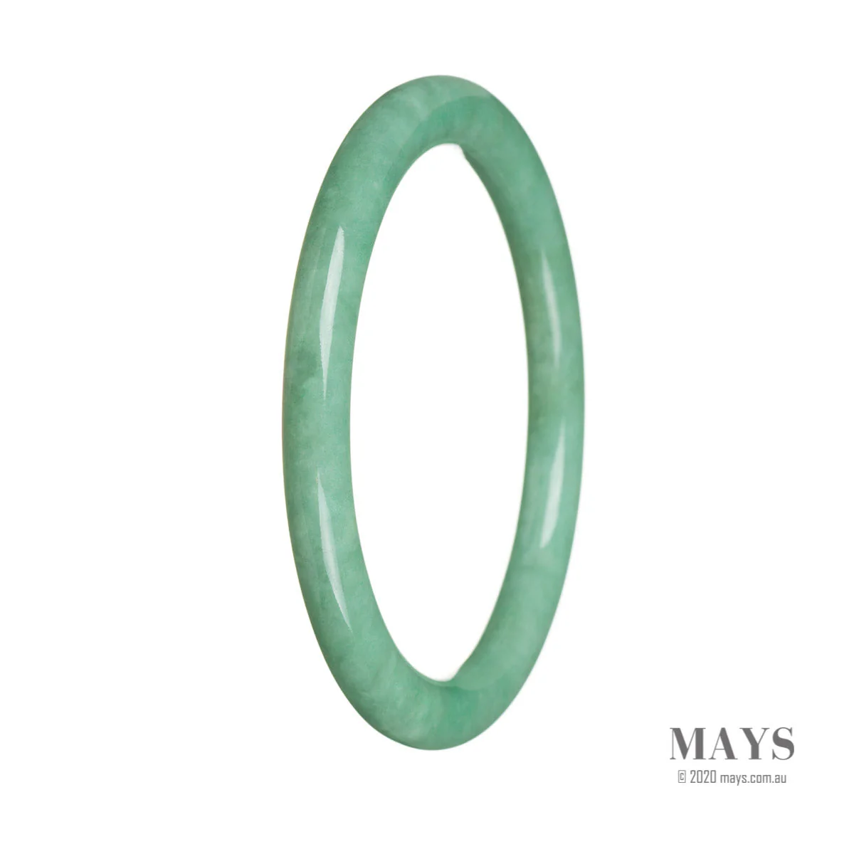 Real Grade A Bright green Jadeite Jade Bangle Bracelet - 61mm Petite Round - Image 2