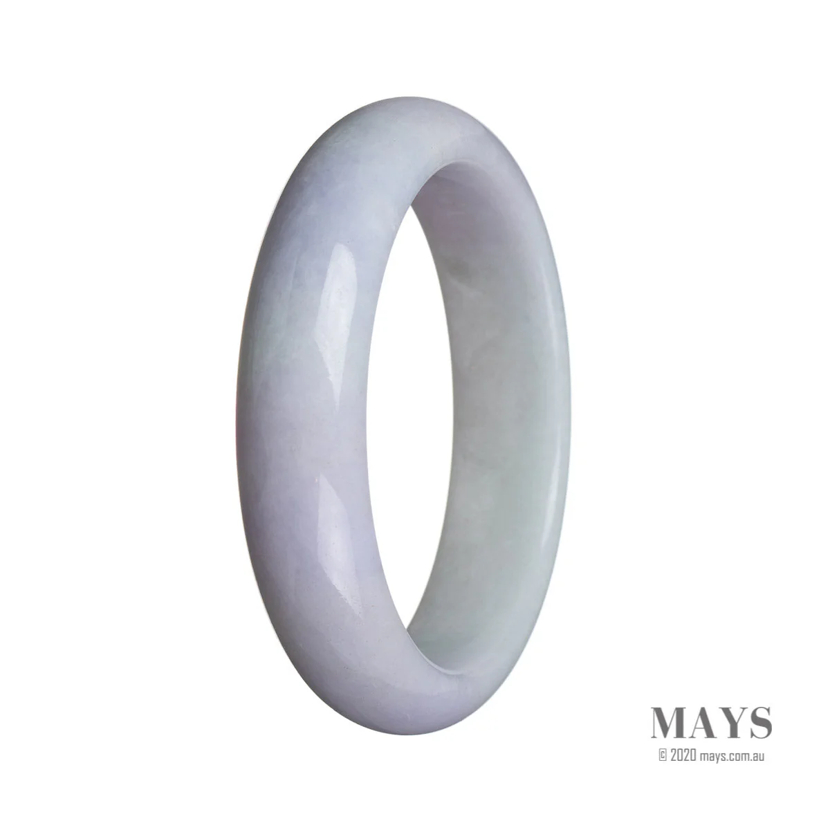 Authentic Grade A Lavender Jade Bangle Bracelet - 59mm Half Moon - Image 2