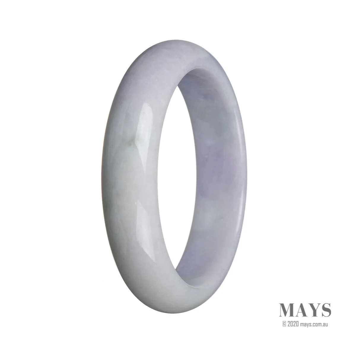 Authentic Grade A Lavender Jade Bangle Bracelet - 59mm Half Moon - Image 3