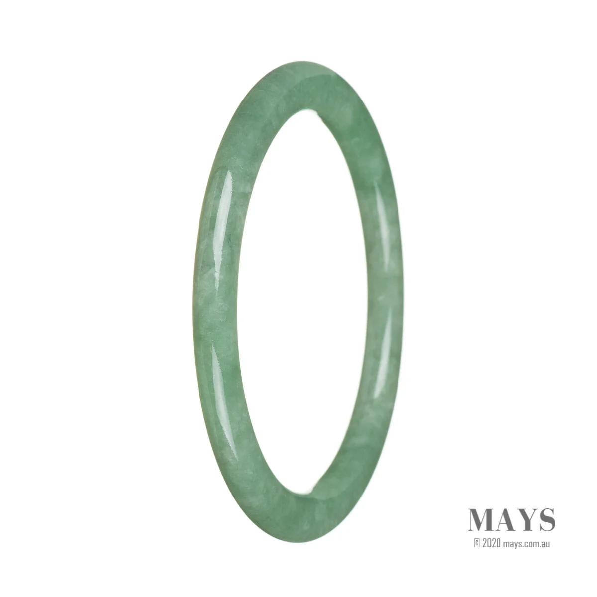 Certified Grade A Bright green Traditional Jade Bracelet - 63mm Petite Round - Image 2
