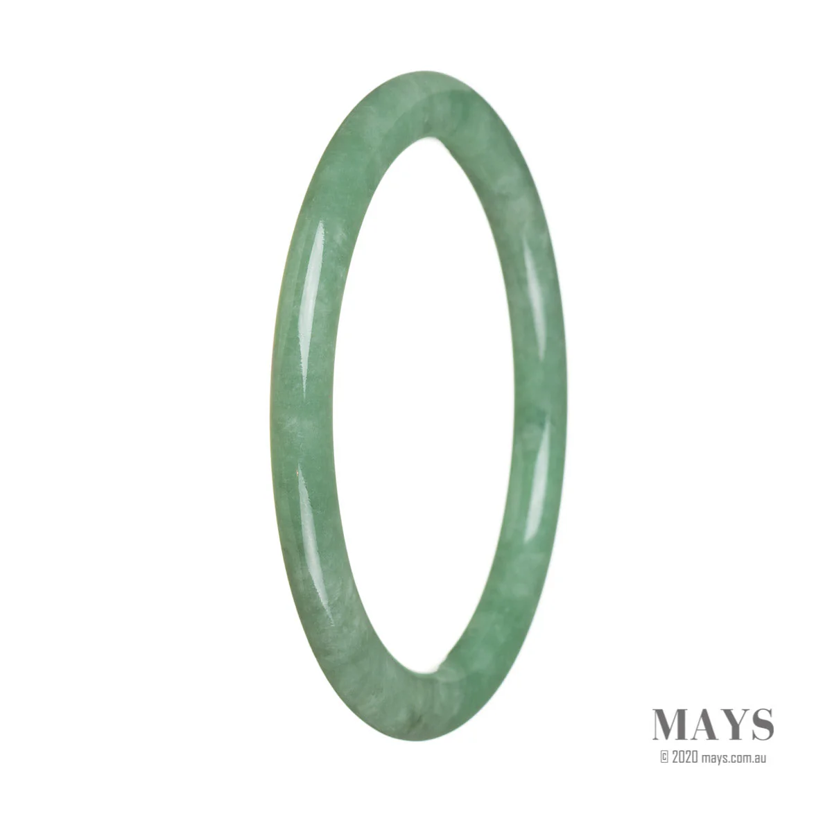 Certified Grade A Bright green Traditional Jade Bracelet - 63mm Petite Round - Image 3