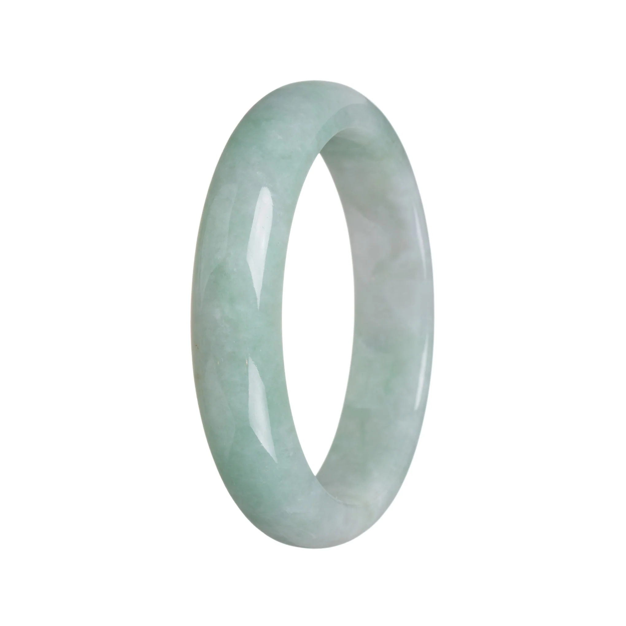 Genuine Type A Green Jadeite Bangle - 57mm Half Moon - Image 3