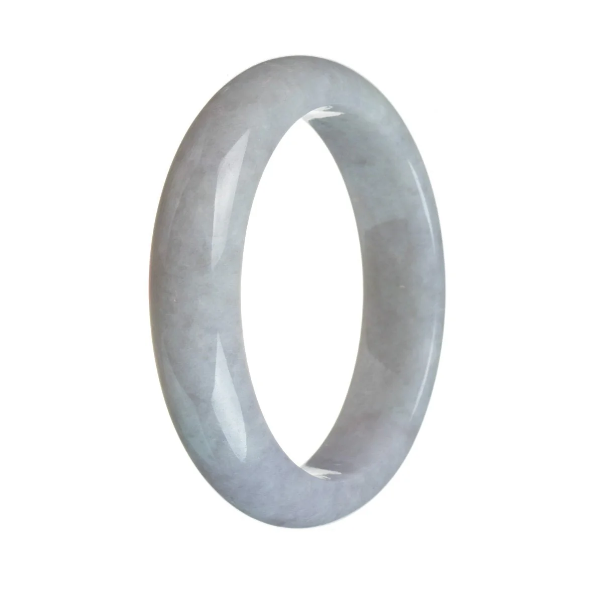 Authentic Grade A Lavender Jadeite Jade Bangle - 61mm Half Moon