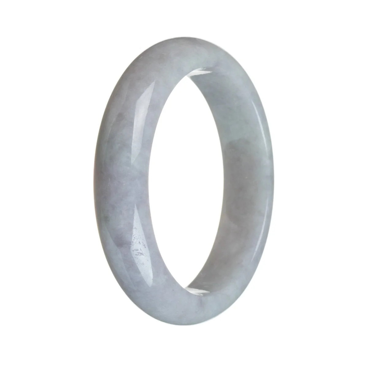 Authentic Grade A Lavender Jadeite Jade Bangle - 61mm Half Moon - Image 2