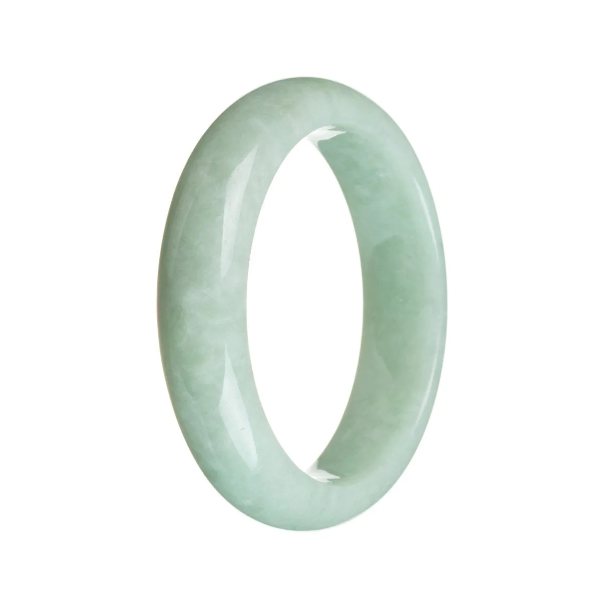 Genuine Grade A Light Green Burmese Jade Bracelet - 58mm Half Moon