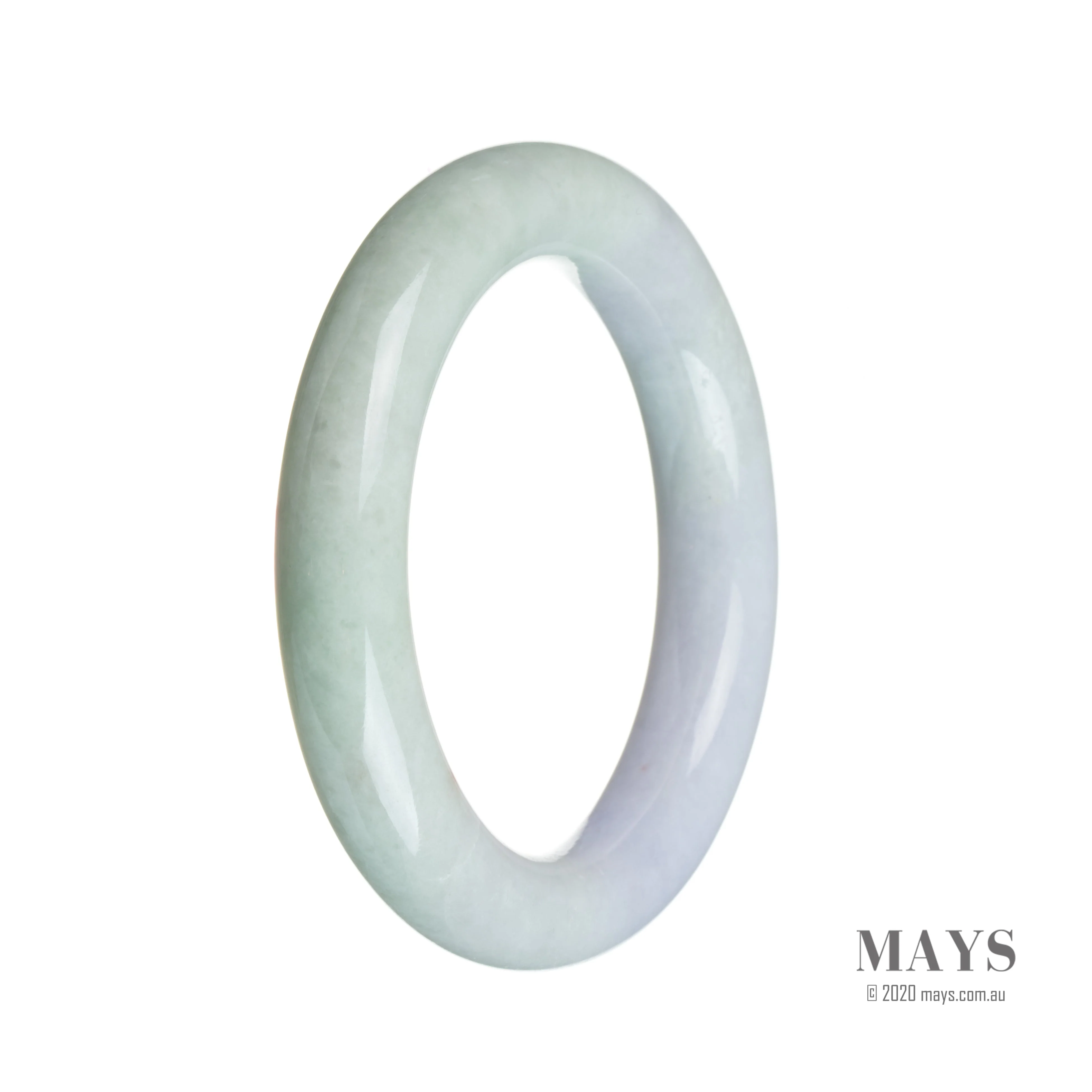 Genuine Natural Lavender with green Jadeite Jade Bangle Bracelet - 54mm Round