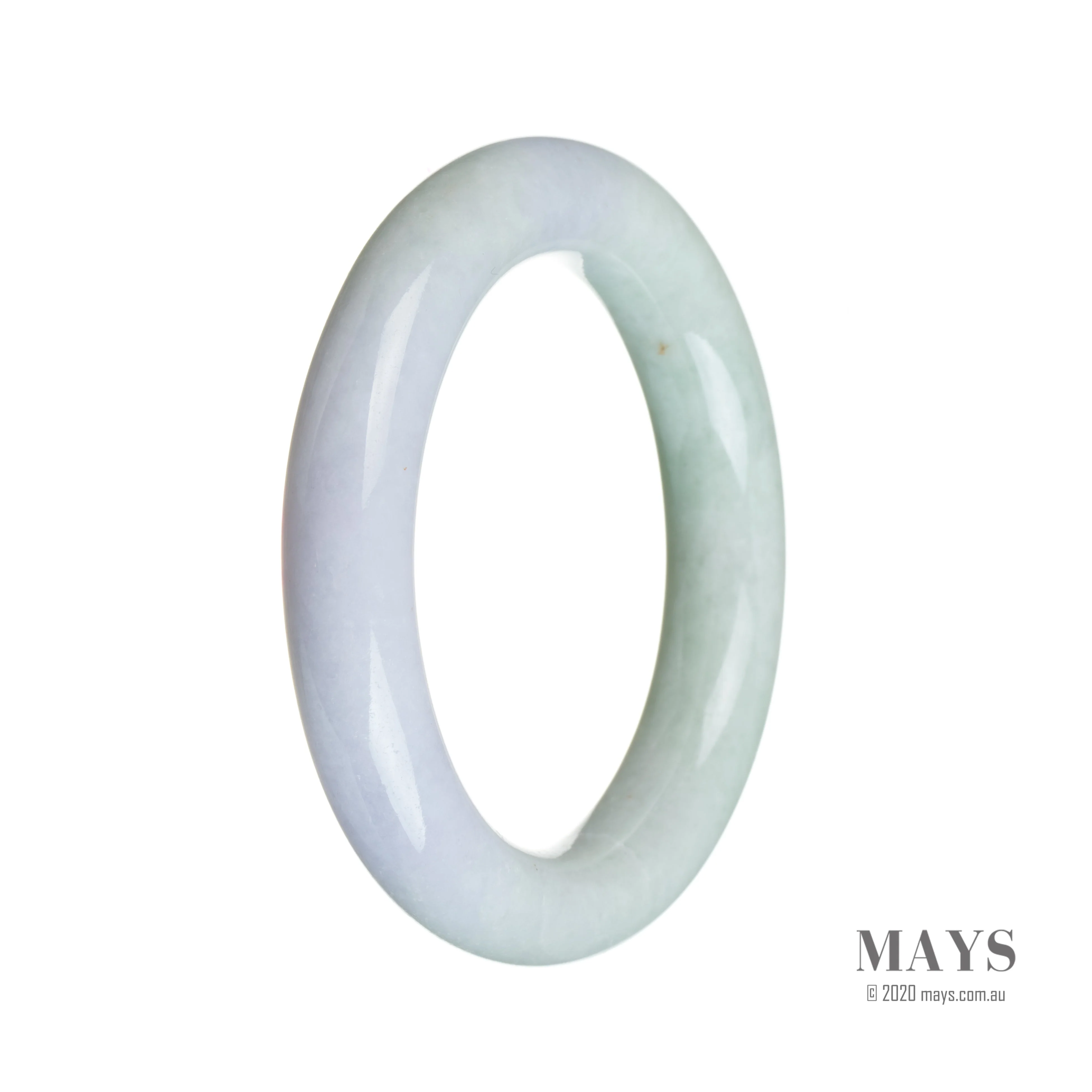 Genuine Natural Lavender with green Jadeite Jade Bangle Bracelet - 54mm Round - Image 2
