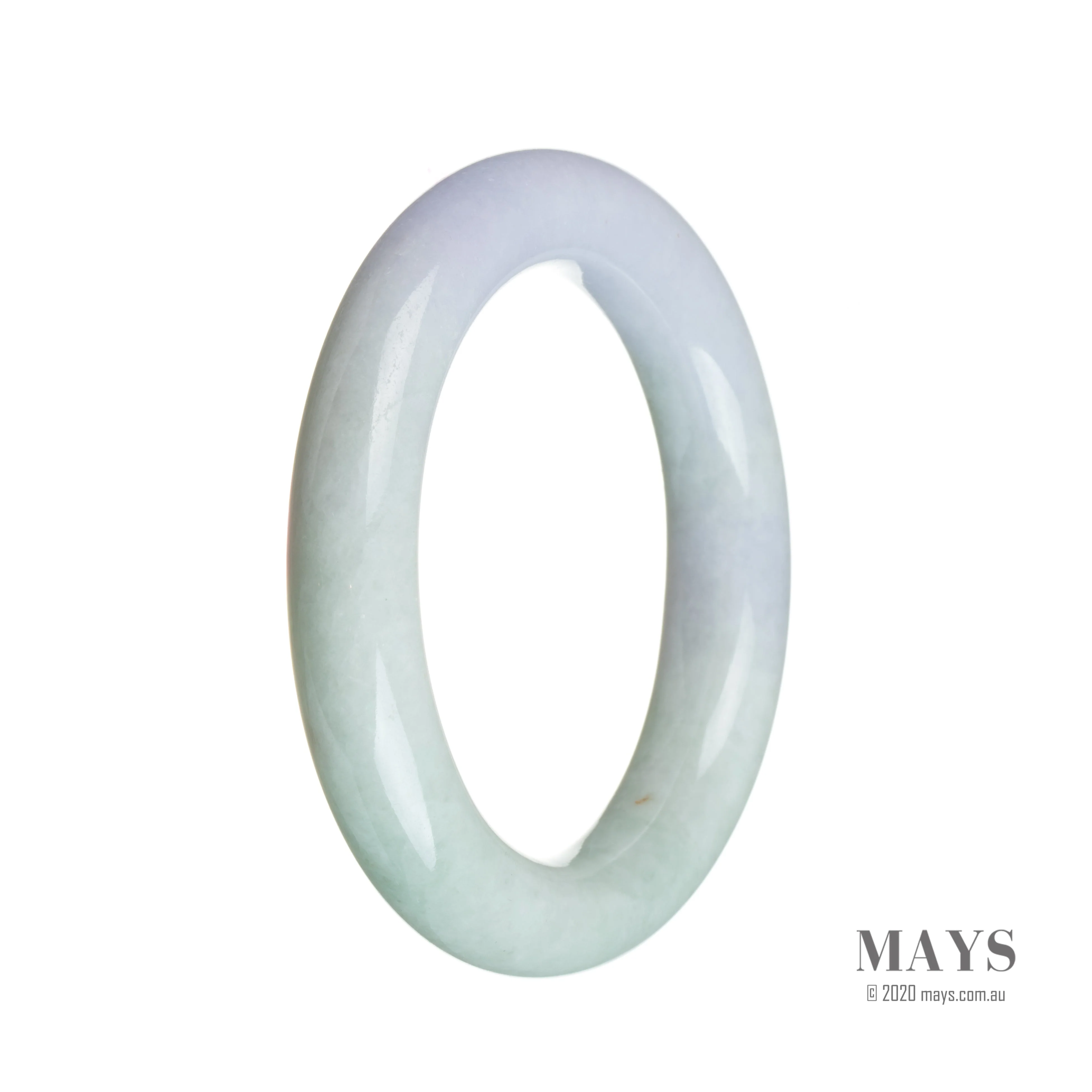 Genuine Natural Lavender with green Jadeite Jade Bangle Bracelet - 54mm Round - Image 3
