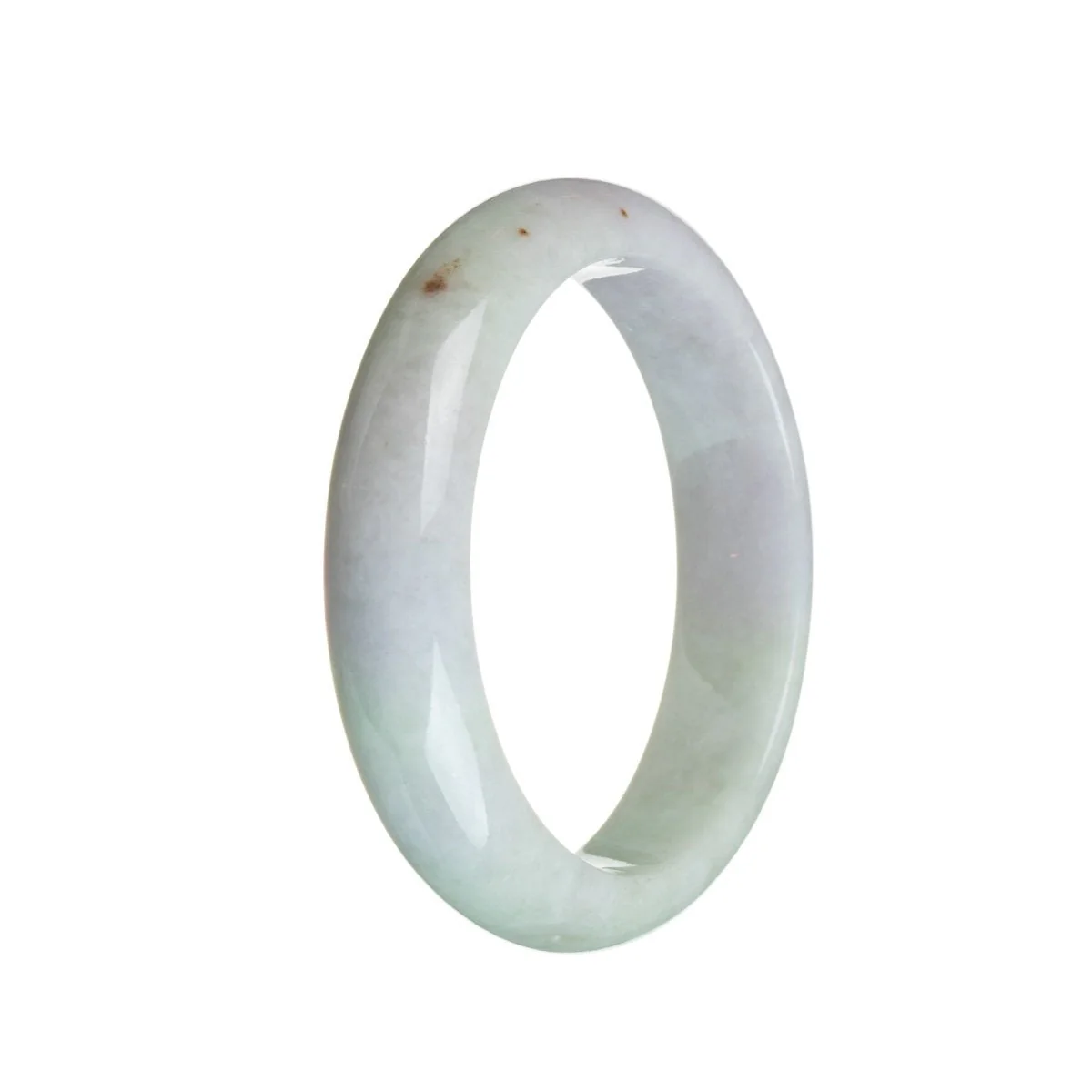Authentic Type A Lavender with green Burmese Jade Bangle - 56mm Semi Round - Image 3
