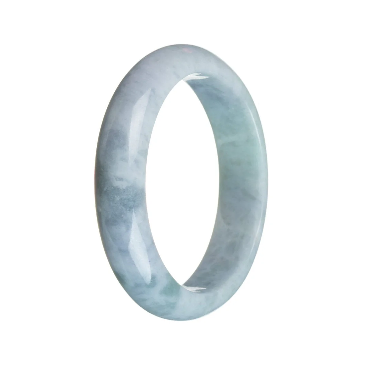 Authentic Grade A Bluish Lavender Burma Jade Bangle Bracelet - 59mm Half Moon