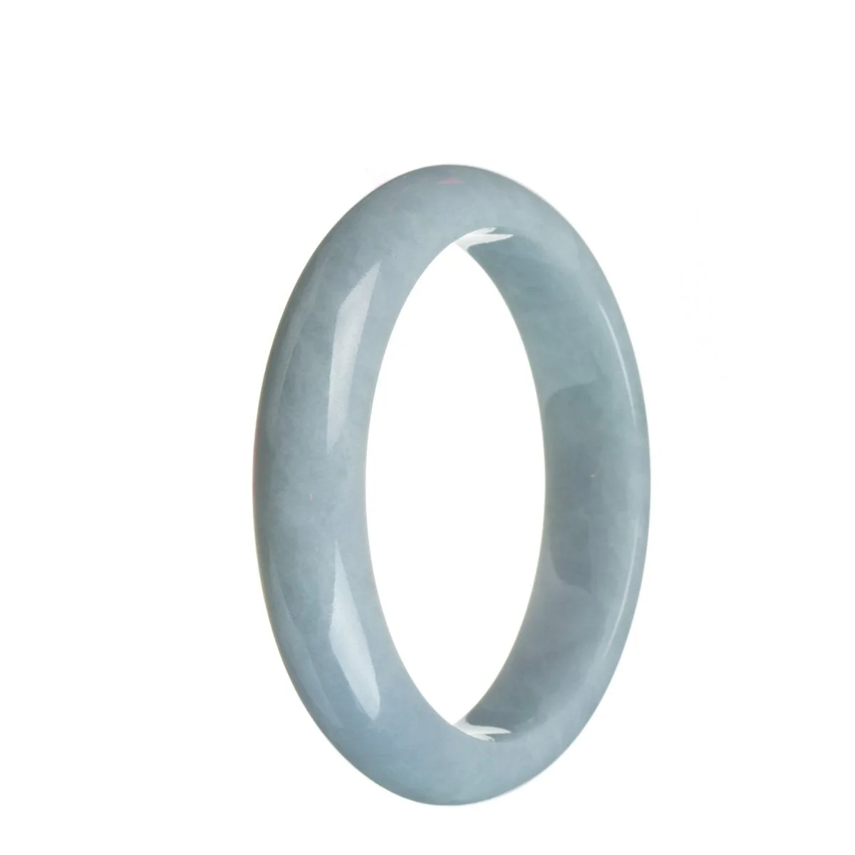 Genuine Grade A Bluish Lavender Burmese Jade Bangle - 59mm Semi Round