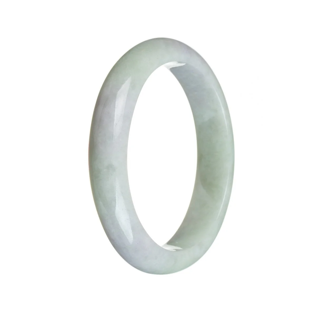 Genuine Grade A Green with lavender Jadeite Bracelet - 58mm Half Moon - Image 2