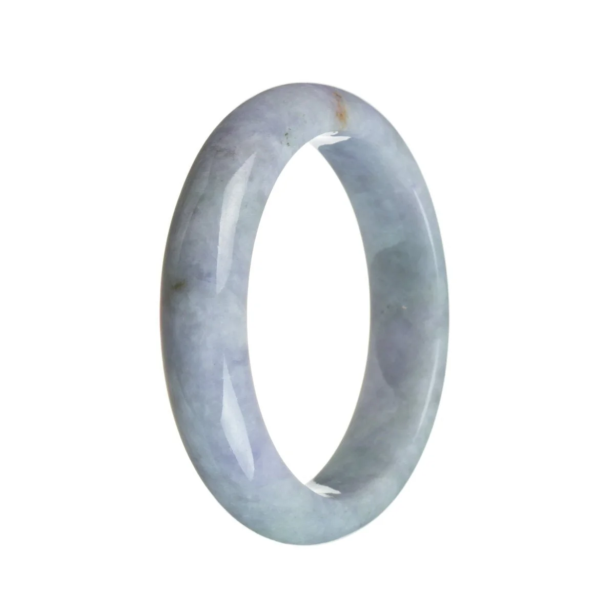 Genuine Type A Strong Lavender Jadeite Jade Bracelet - 58mm Semi Round - Image 2