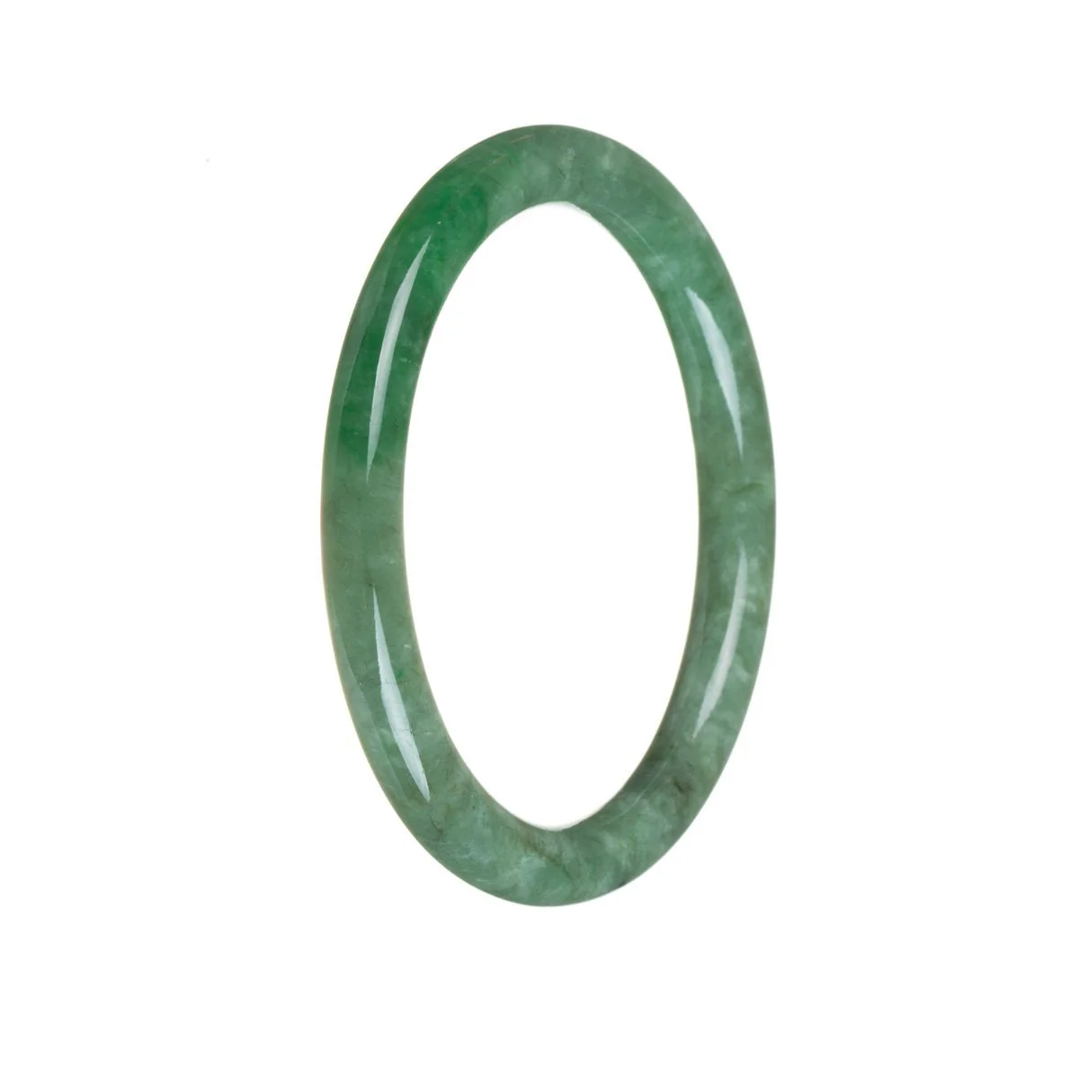 Genuine Grade A Green Jade Bracelet - 58mm Petite Round