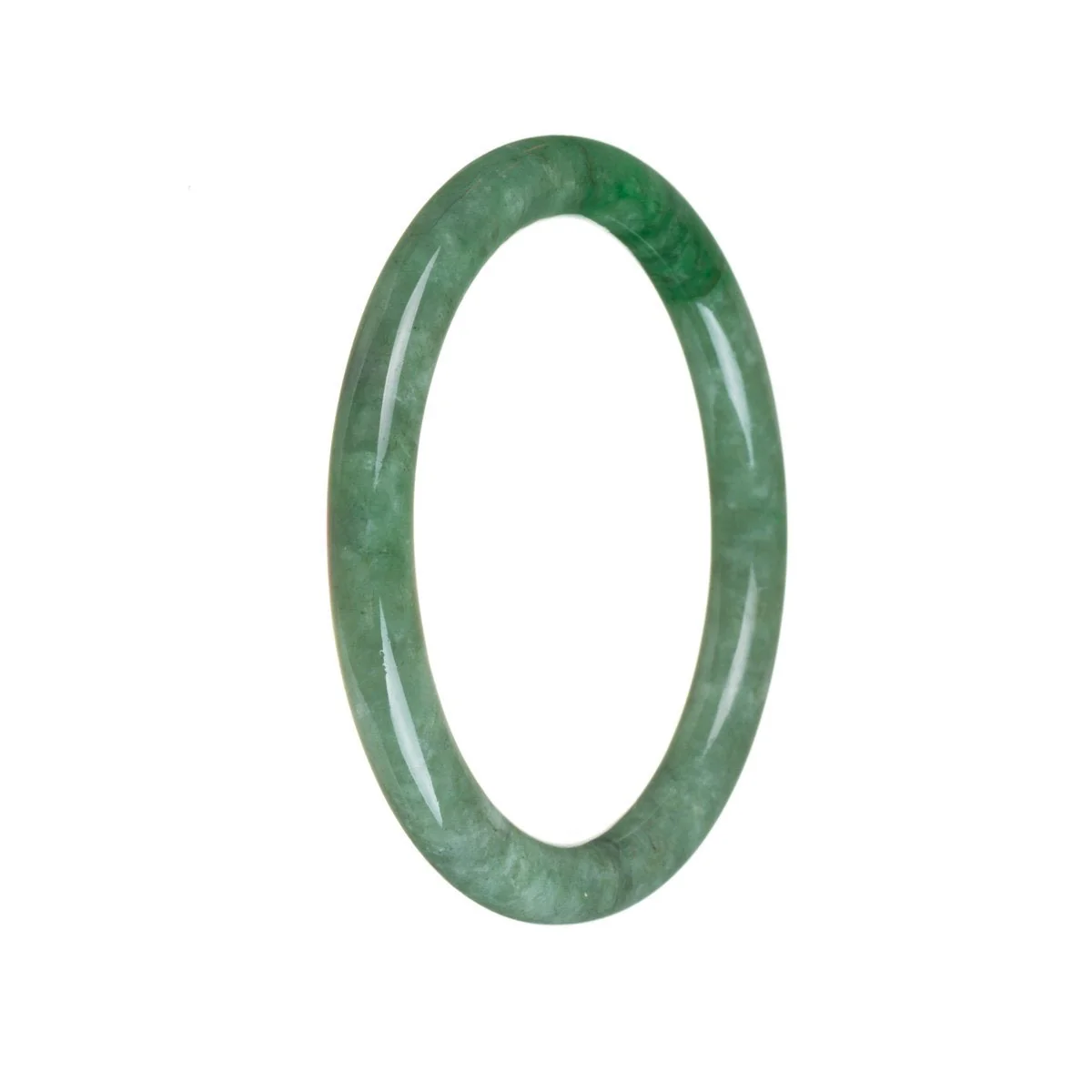 Genuine Grade A Green Jade Bracelet - 58mm Petite Round - Image 3