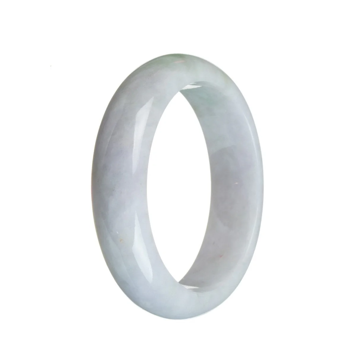 Real Untreated Lavender with small green section Jadeite Bracelet - 58mm Half Moon - Image 2