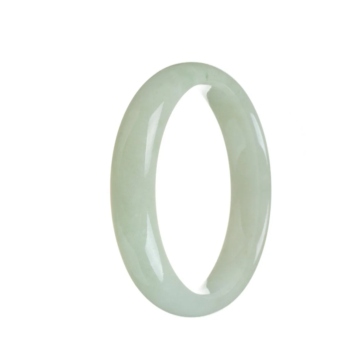 Real Grade A White Burmese Jade Bangle - 56mm Half Moon - Image 3