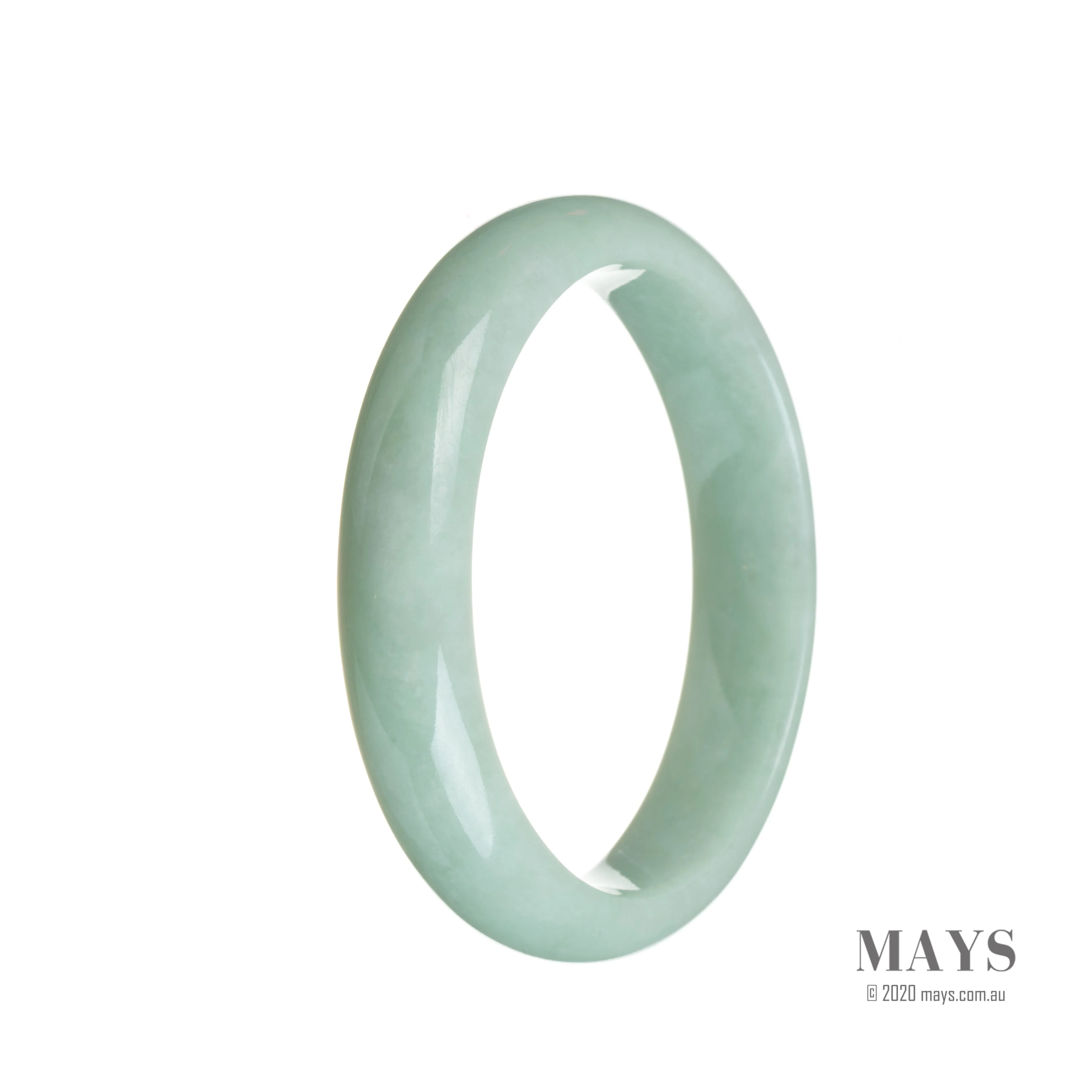 Authentic Grade A Light green Jade Bracelet - 56mm Half Moon