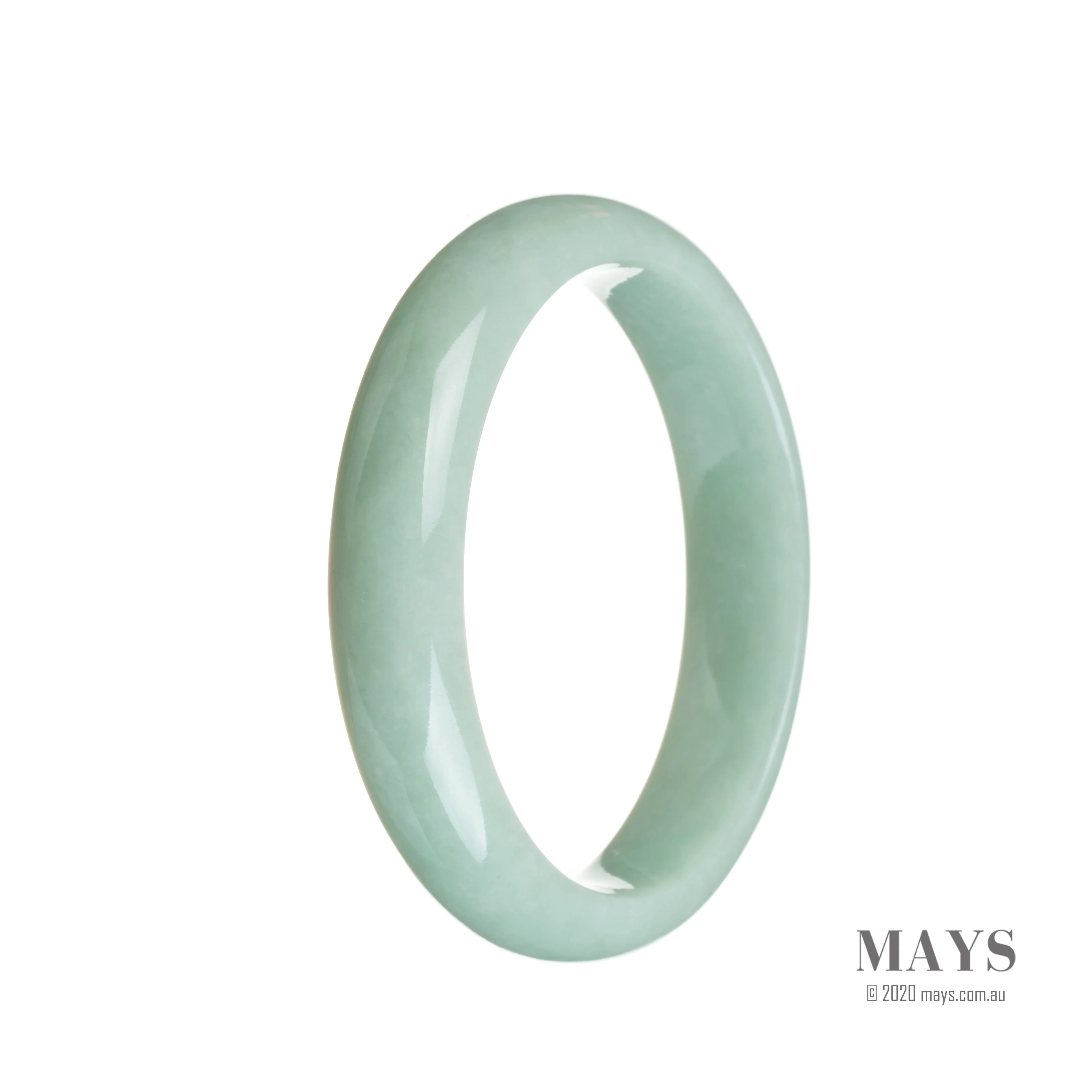 Authentic Grade A Light green Jade Bracelet - 56mm Half Moon - Image 2