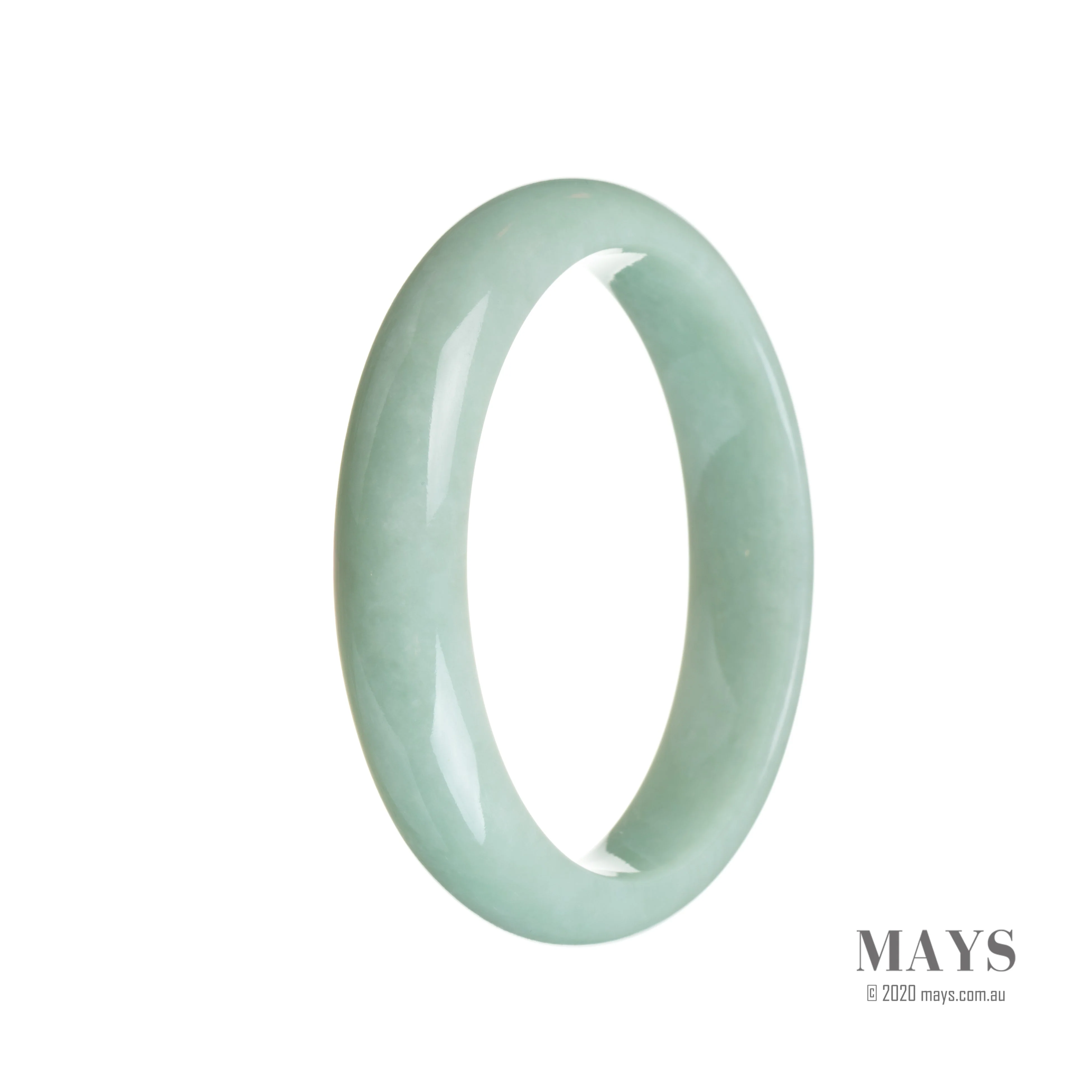 Authentic Grade A Light green Jade Bracelet - 56mm Half Moon - Image 3
