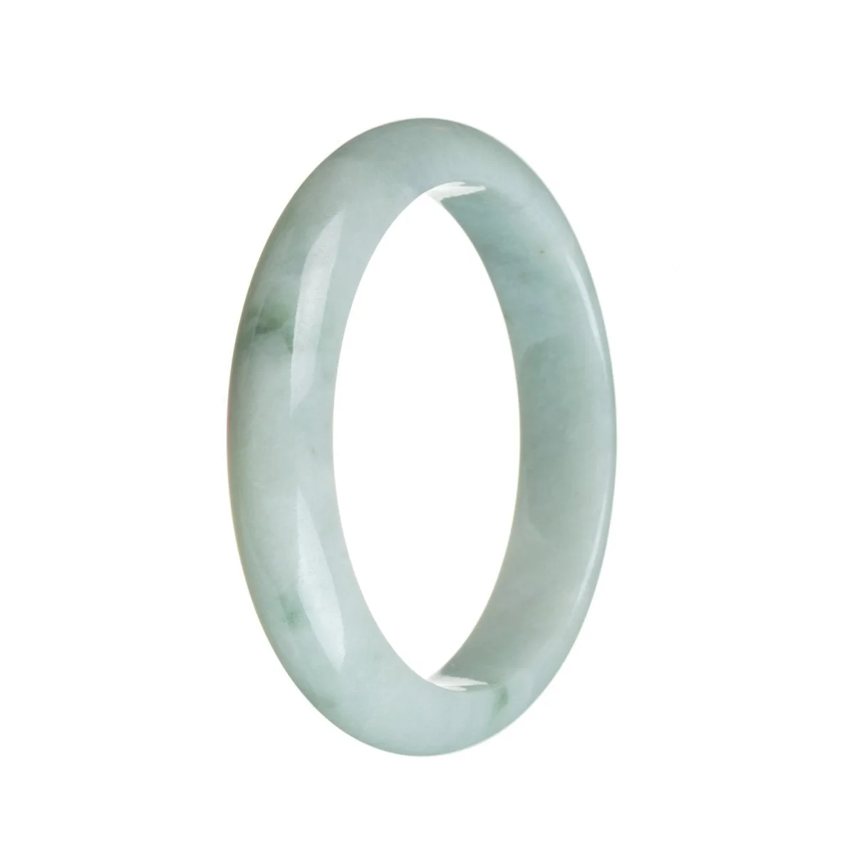 Genuine Grade A Pale green Burmese Jade Bangle Bracelet - 59mm Half Moon - Image 2