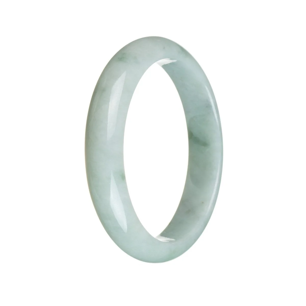Genuine Grade A Pale green Burmese Jade Bangle Bracelet - 59mm Half Moon - Image 3
