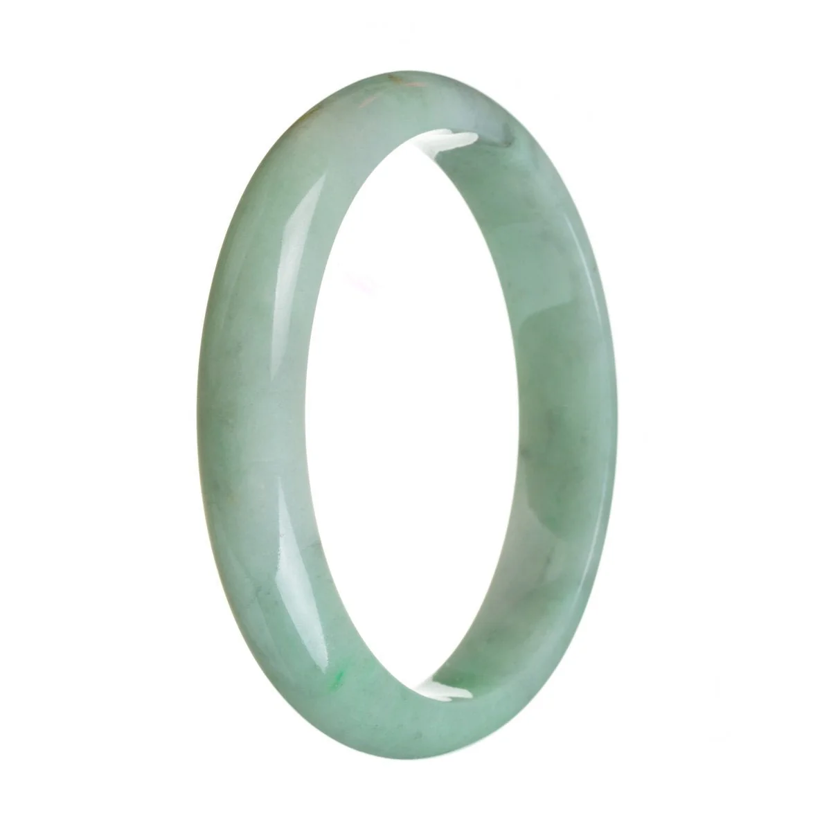 Genuine Natural Light Green Jadeite Bracelet - 83mm Half Moon - Image 3