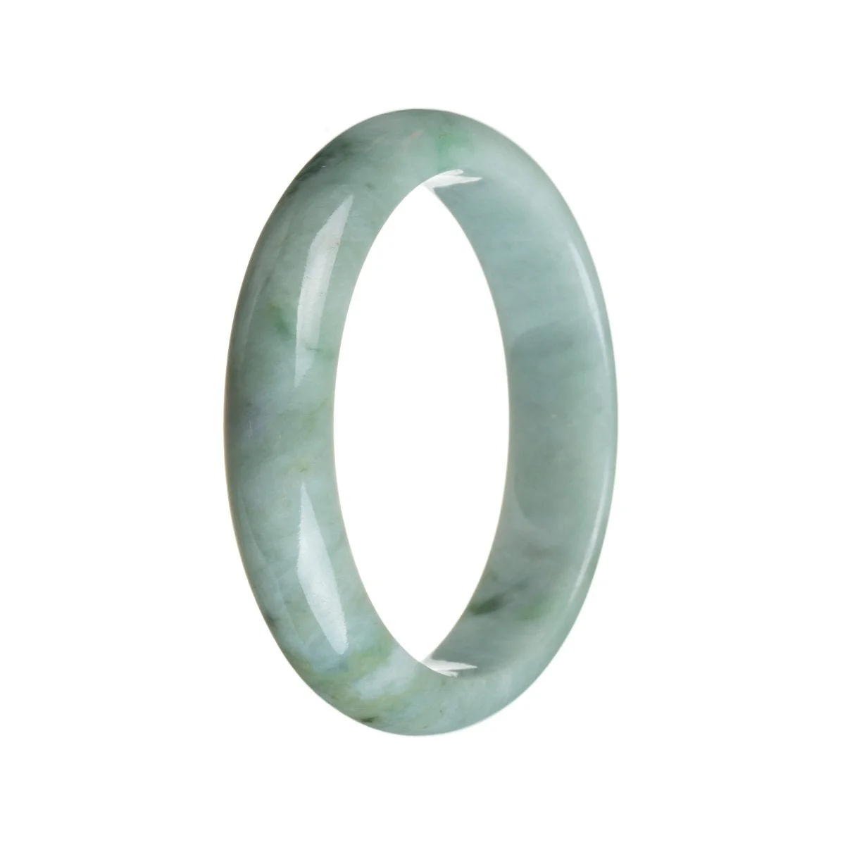 Genuine Grade A Pale Green Burmese Jade Bracelet - 59mm Half Moon - Image 2