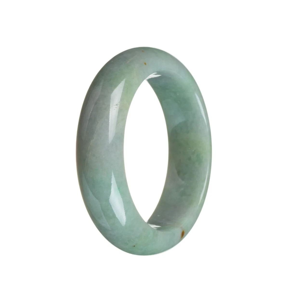 Certified Type A Light green Jade Bangle - 53mm Half Moon