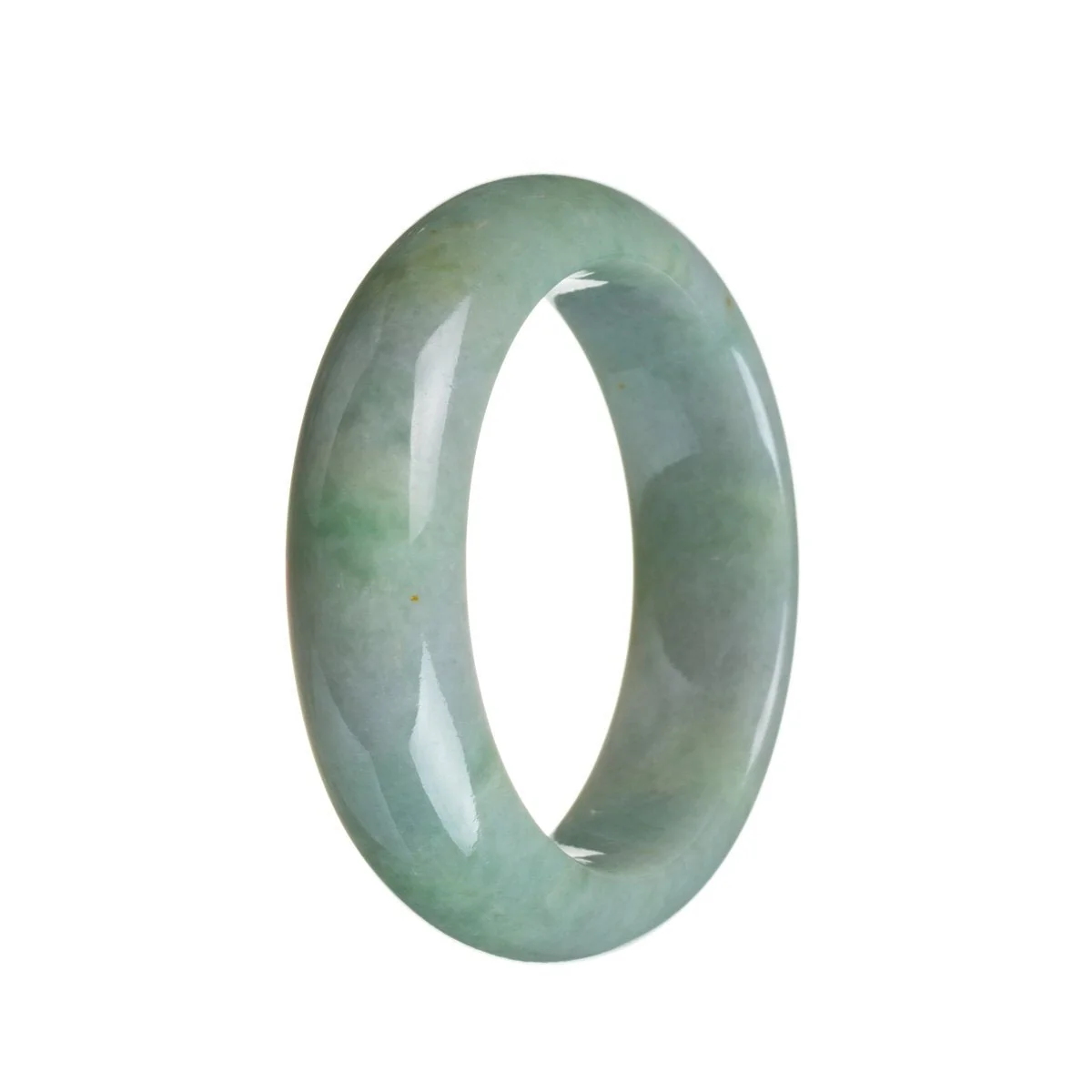 Certified Type A Light green Jade Bangle - 53mm Half Moon - Image 2