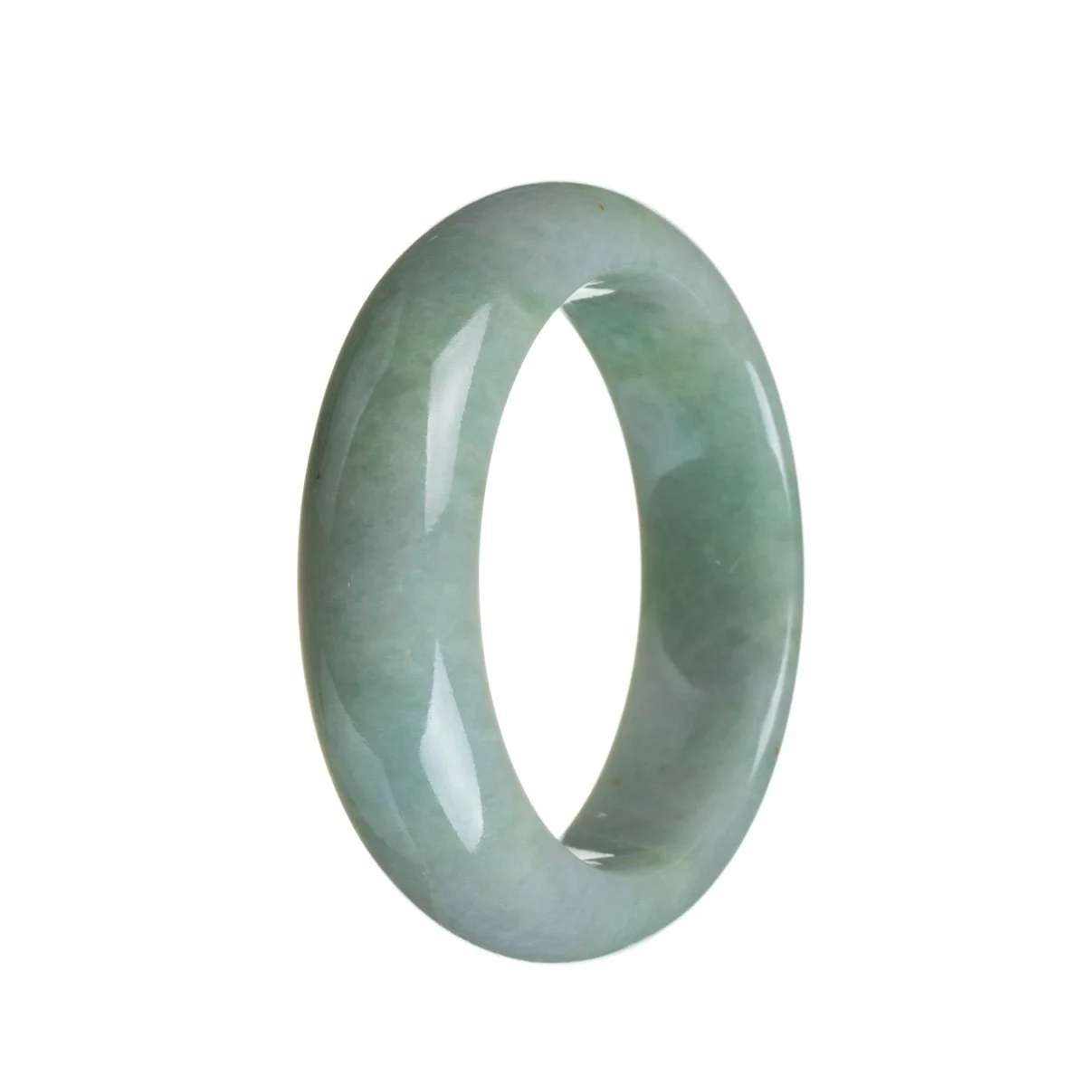 Certified Type A Light green Jade Bangle - 53mm Half Moon - Image 3