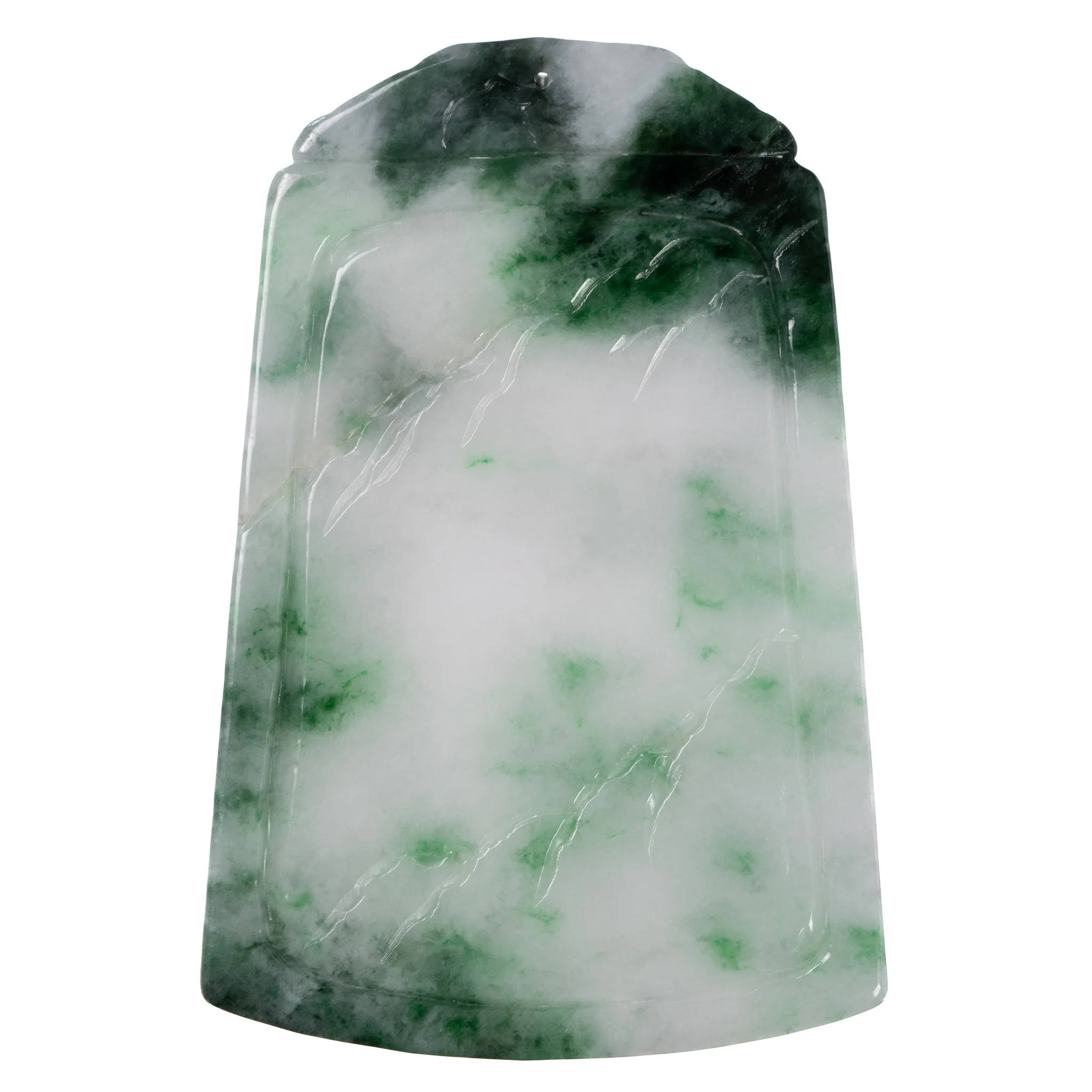 Carved Deer Under a Tree Jade Pendant - Natural Burmese Jadeite - Image 2