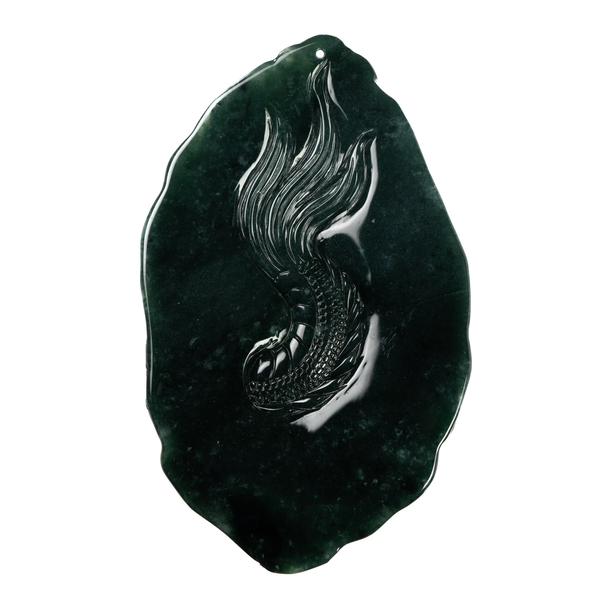 Carved Dragon Jade Pendant - Image 2