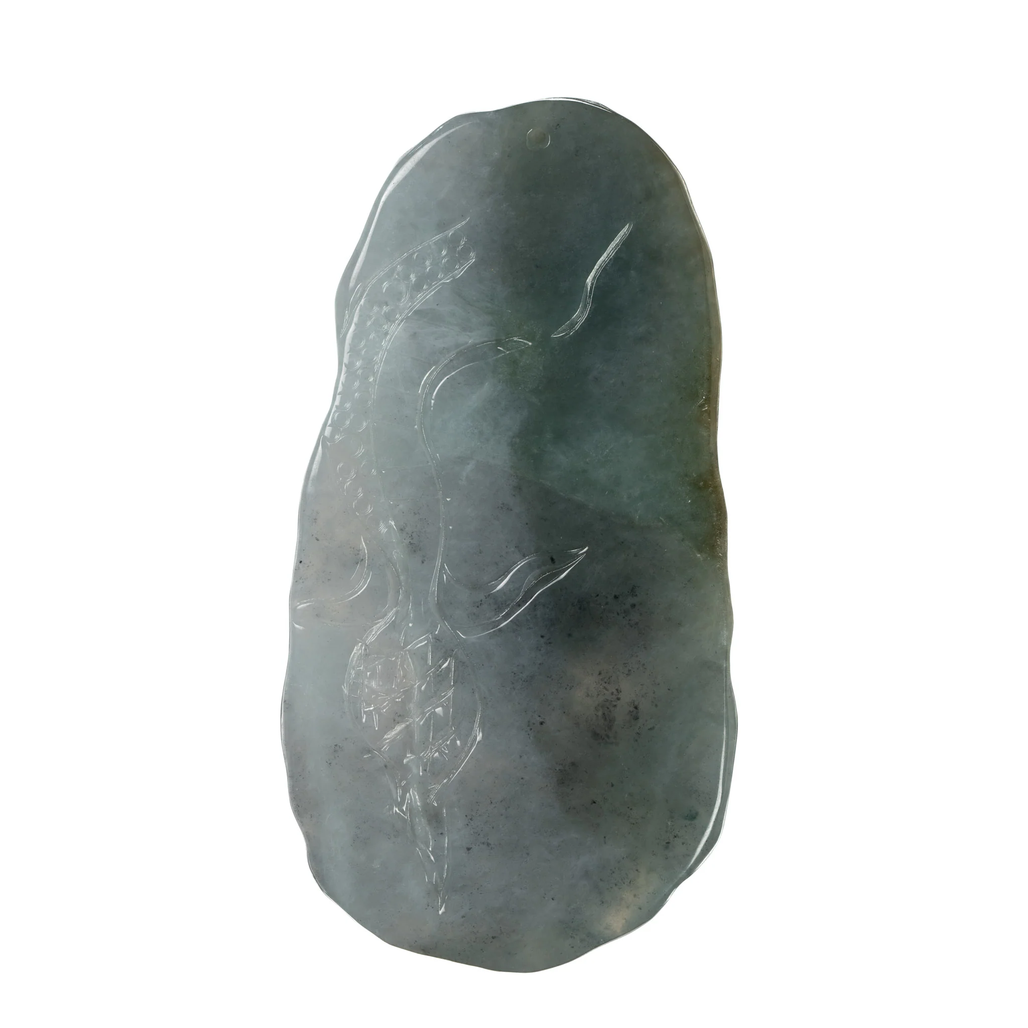 Carved Dragon Jadeite Jade Pendant - Image 2
