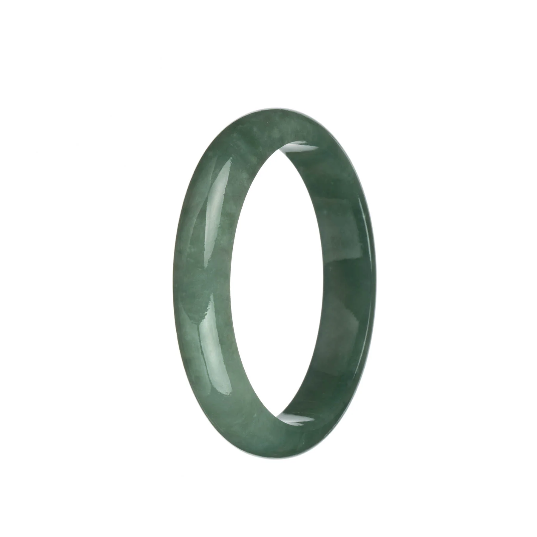 Certified Grade A Green Jadeite Bracelet - 61mm Half Moon - Image 2