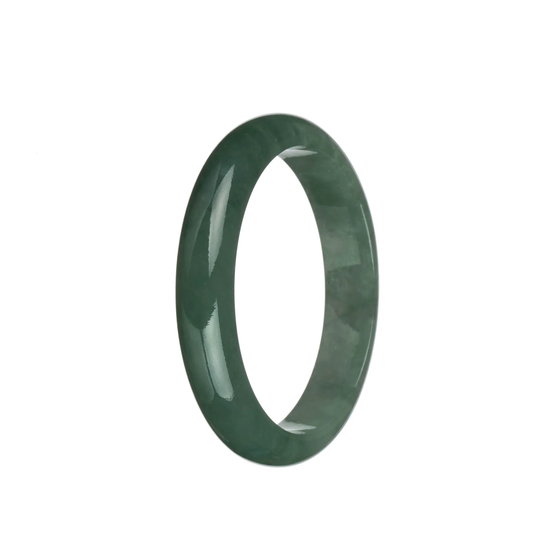 Certified Grade A Green Jadeite Bracelet - 61mm Half Moon - Image 3
