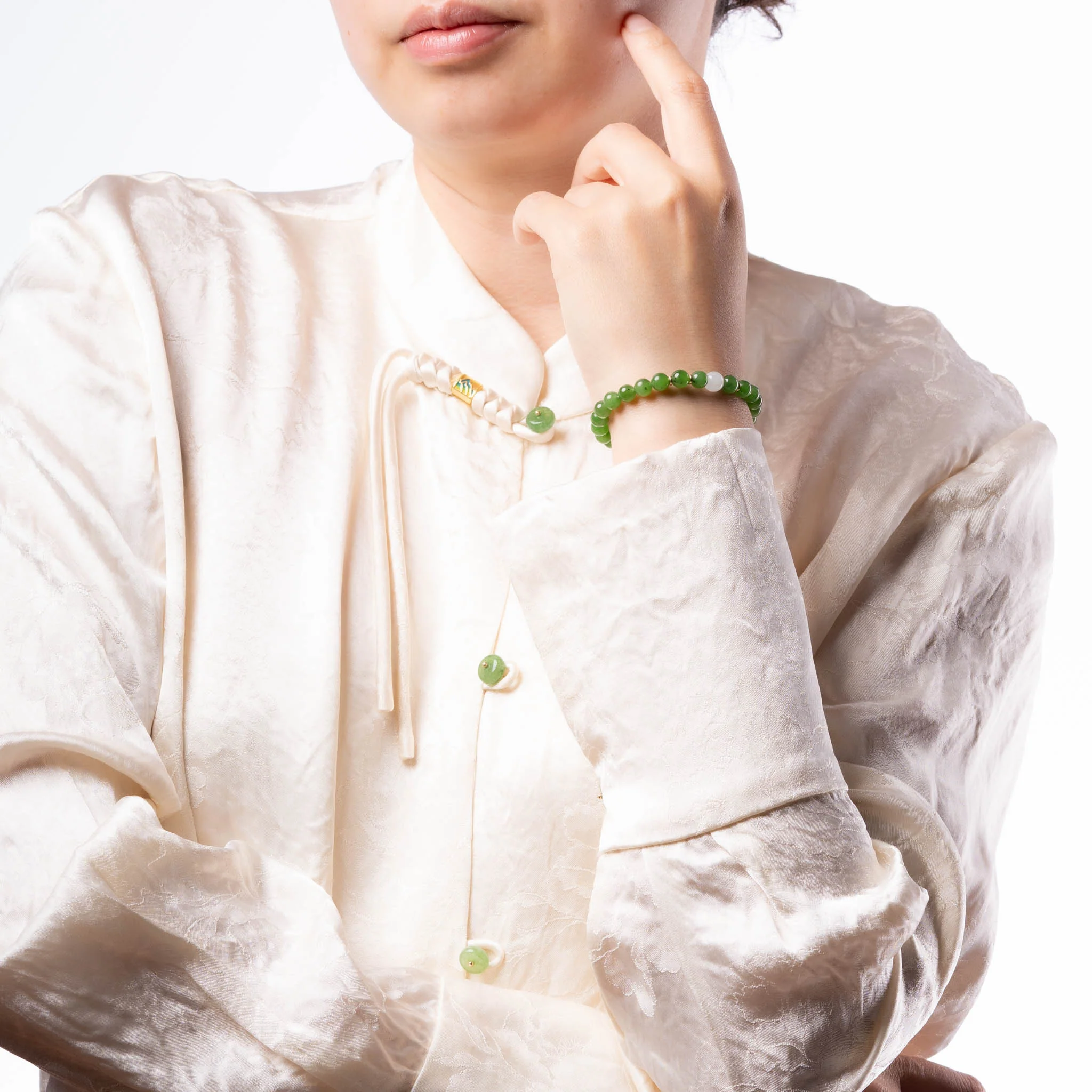 Chakra Glow Jade Bracelet with Burmese Jade - Image 11