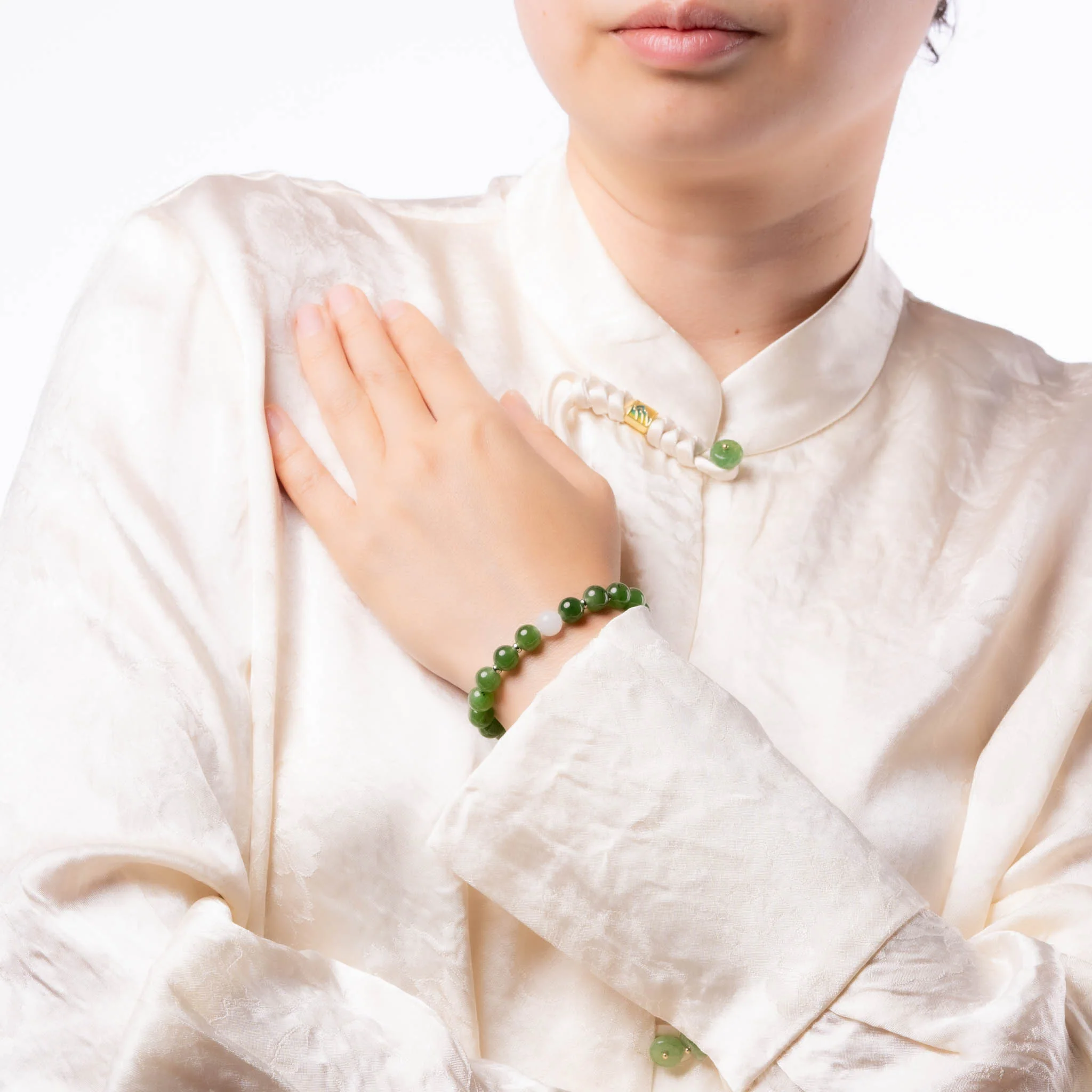 Chakra Glow Jade Bracelet with Burmese Jade - Image 6