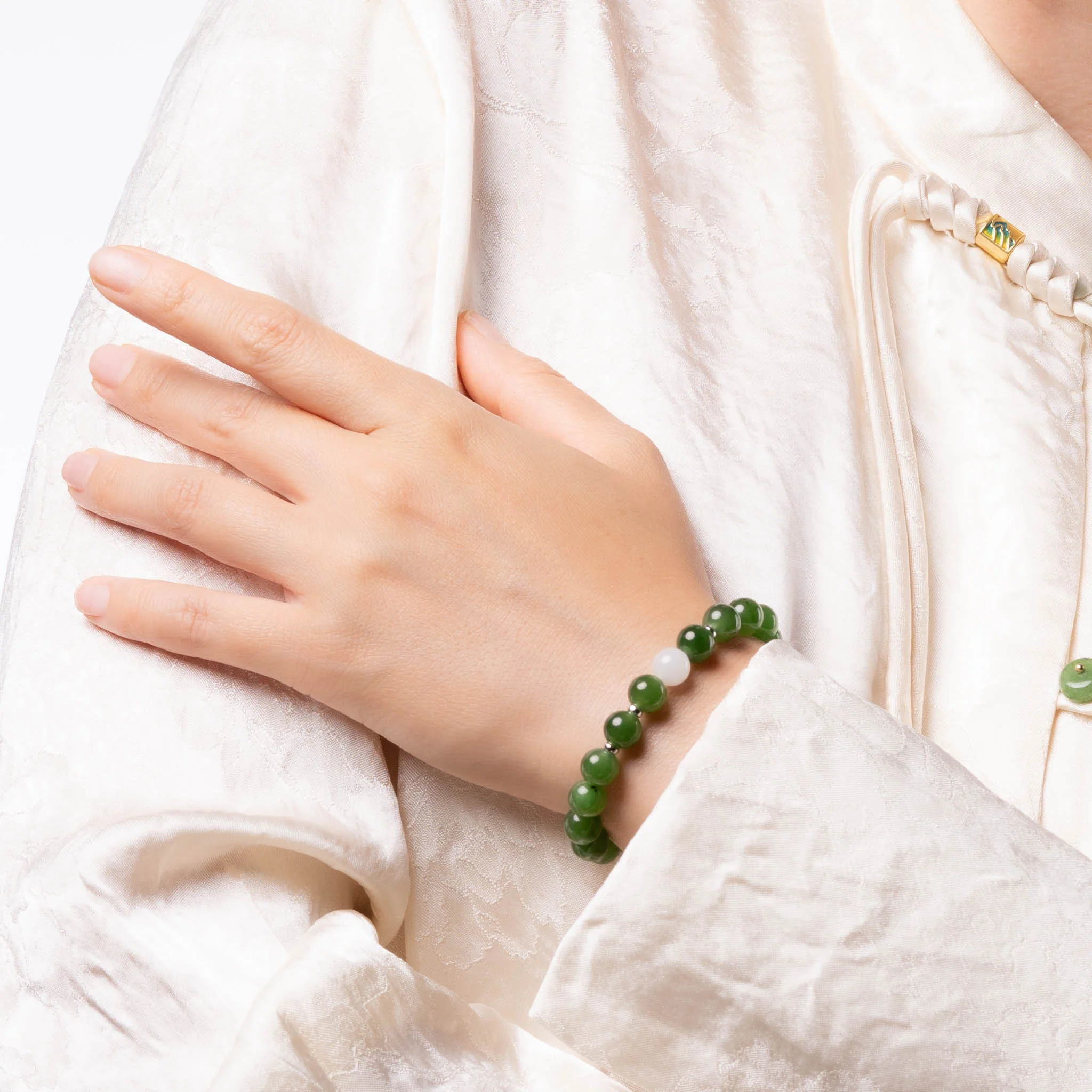 Chakra Glow Jade Bracelet with Burmese Jade - Image 8