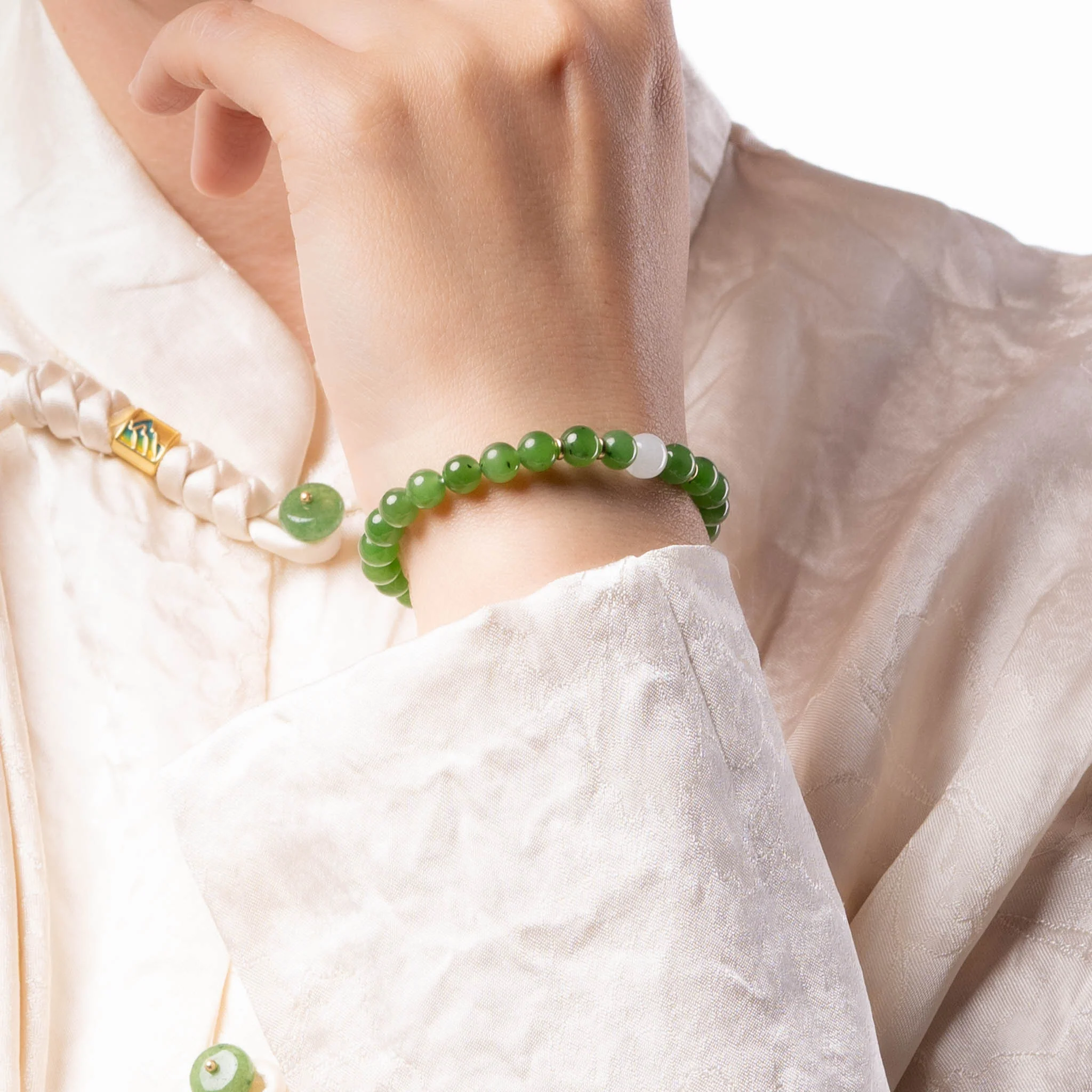 Chakra Glow Jade Bracelet with Burmese Jade - Image 9