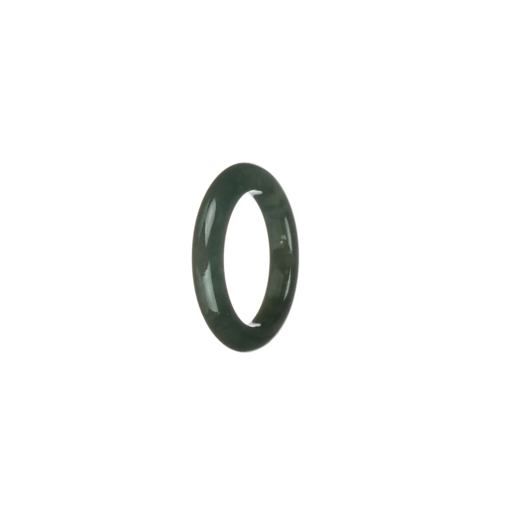 Genuine Dark Green Burma Jade Ring - US 7.25 - Image 2