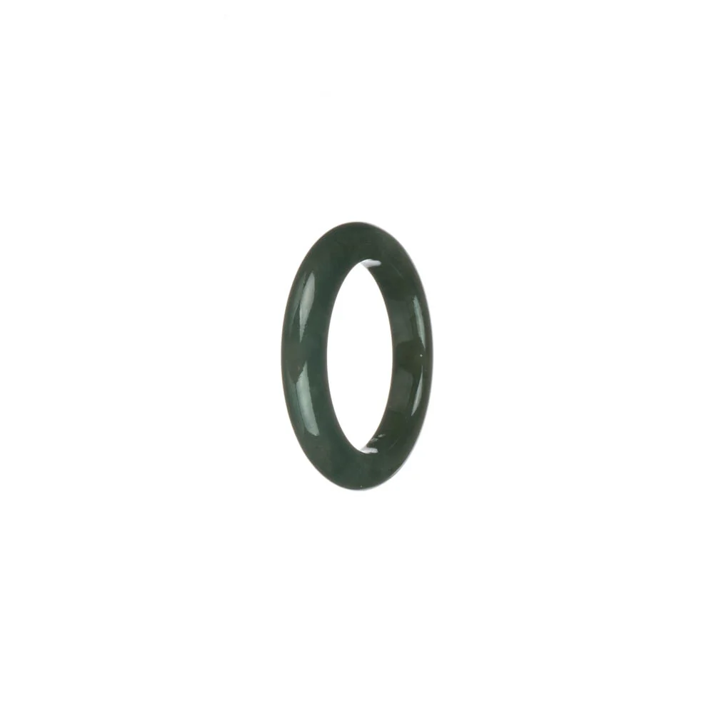 Genuine Dark Green Burma Jade Ring - US 7.25 - Image 3