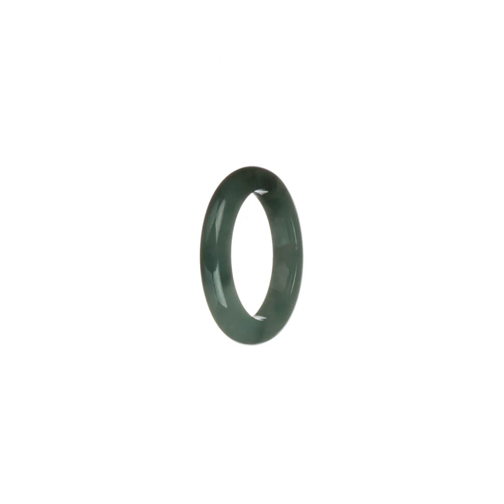 Genuine Dark Green Jadeite Jade Band - US 6.5 - Image 2