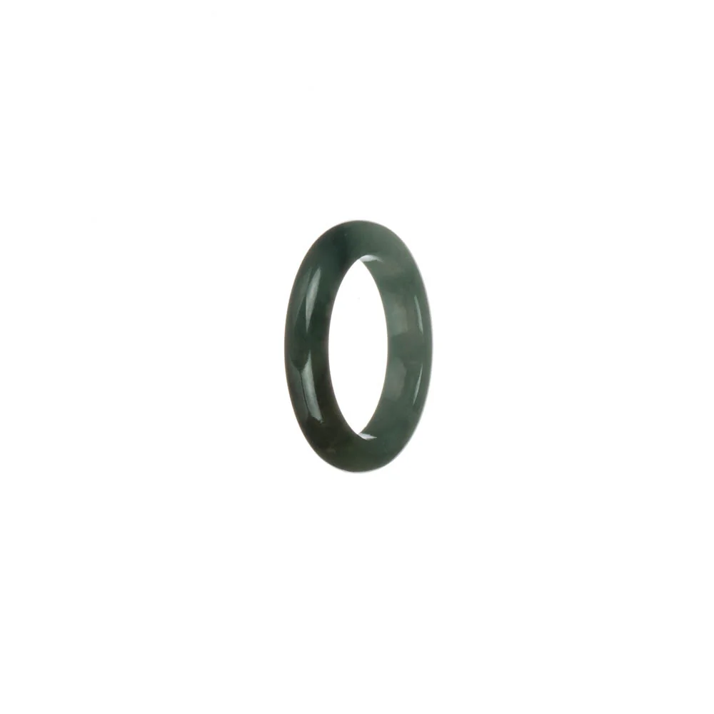 Genuine Dark Green Jadeite Jade Band - US 6.5 - Image 3