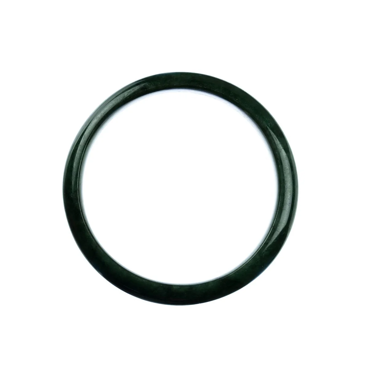 Certified Grade A Dark Green Jadeite Bracelet - 60mm Half Moon - Image 3
