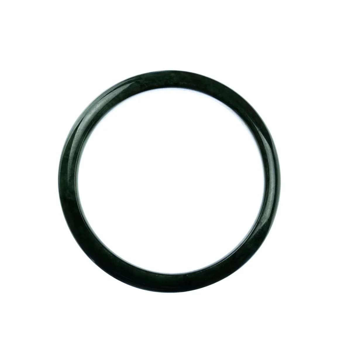 Certified Grade A Dark Green Jadeite Bracelet - 60mm Half Moon - Image 4