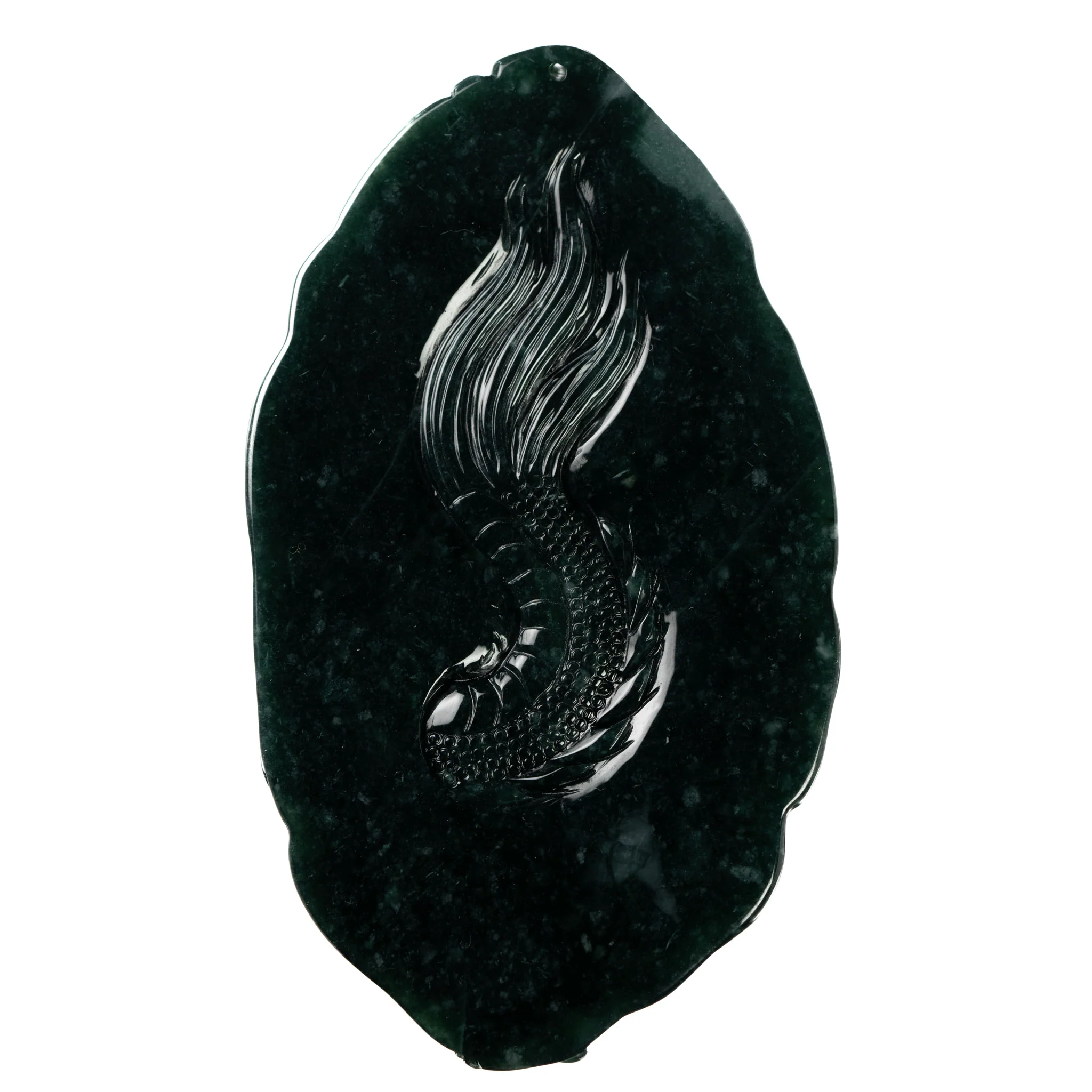 Deep Green Jade Dragon Pendant - Image 2