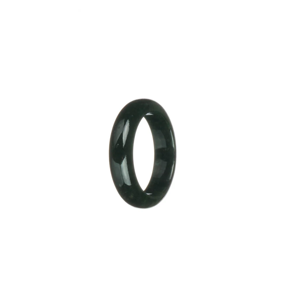Authentic Deep Green Jadeite Jade Ring - US 9