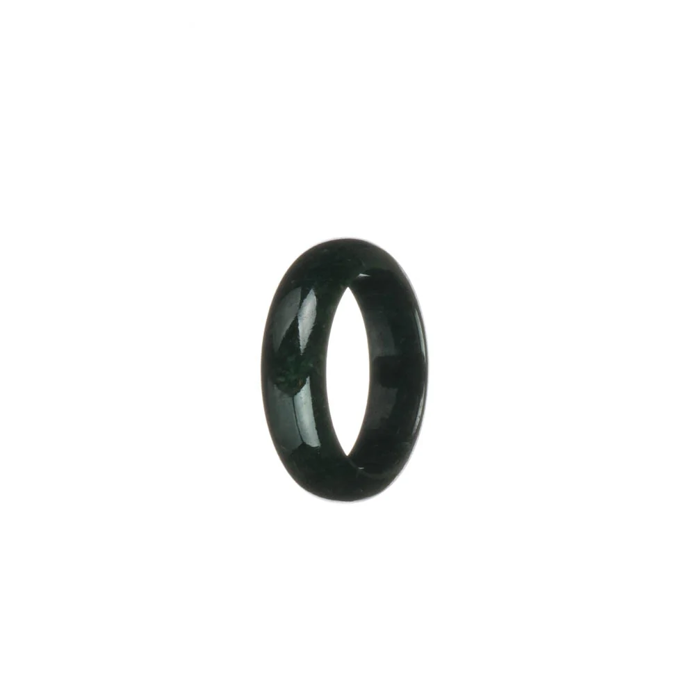 Real Deep Green Burmese Jade Band - US 9 - Image 2
