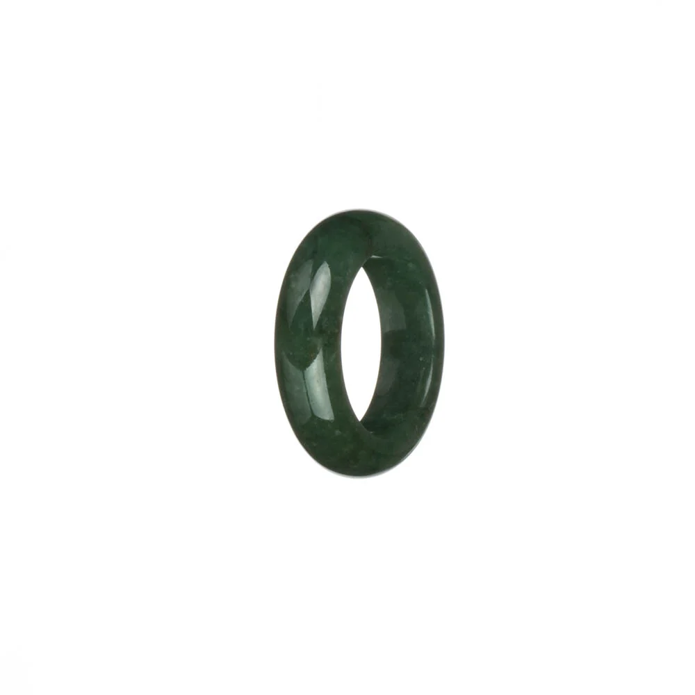 Real Deep Green Jadeite Jade Band - US 7 - Image 3